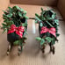 Vintage Christmas Cast iron sleigh with holly berries candlestick holder