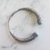 Silver Antique Vintage Style Bangle Hollow Enamel Bracelet Turquoise Stones
