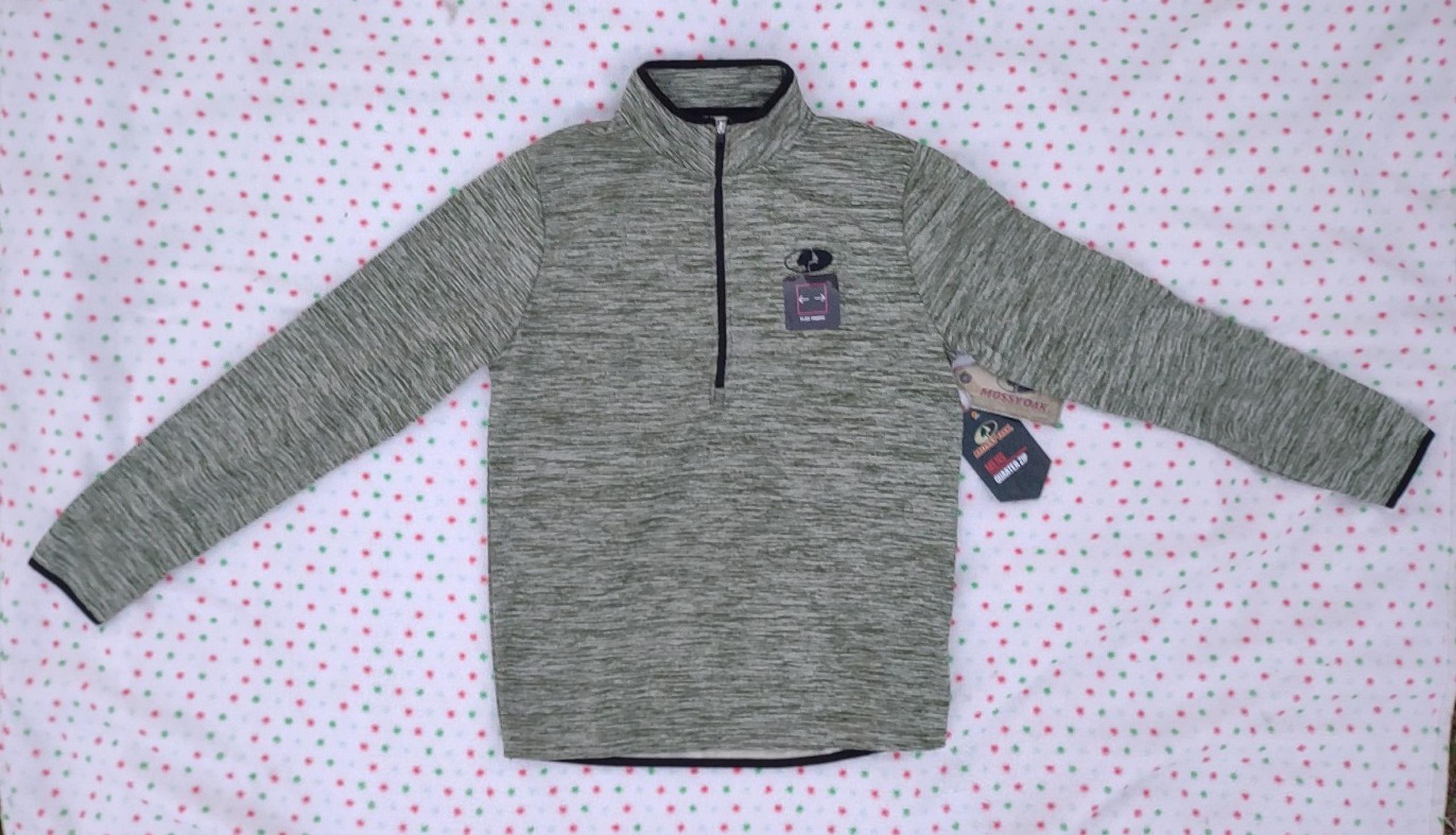 Men's Size Small Quarter Zip Mossy Oak Pull Over NWT Green