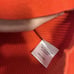 Tory Burch Orange Rib Cotton Cashmere V-Neck Sweater Button Shoulder Size Small