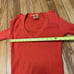 Tory Burch Orange Rib Cotton Cashmere V-Neck Sweater Button Shoulder Size Small