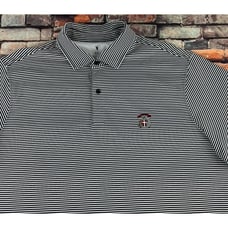 Fairway and Greene Polo Shirt Mens XL Black White Striped Golf Toledo CC