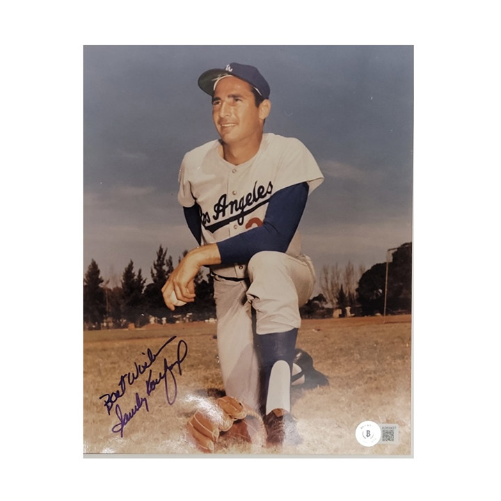 Sandy Koufax Signed & Inscribed 8x10 Photo Dodgers BOLD Signature Beckett LOA