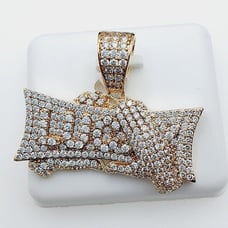 14K Gold Plated Cubic Zircon Pendant, INUS1BR254