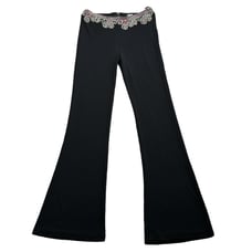 laundry by shelli segal black flare leg jeweld waist pants size 6