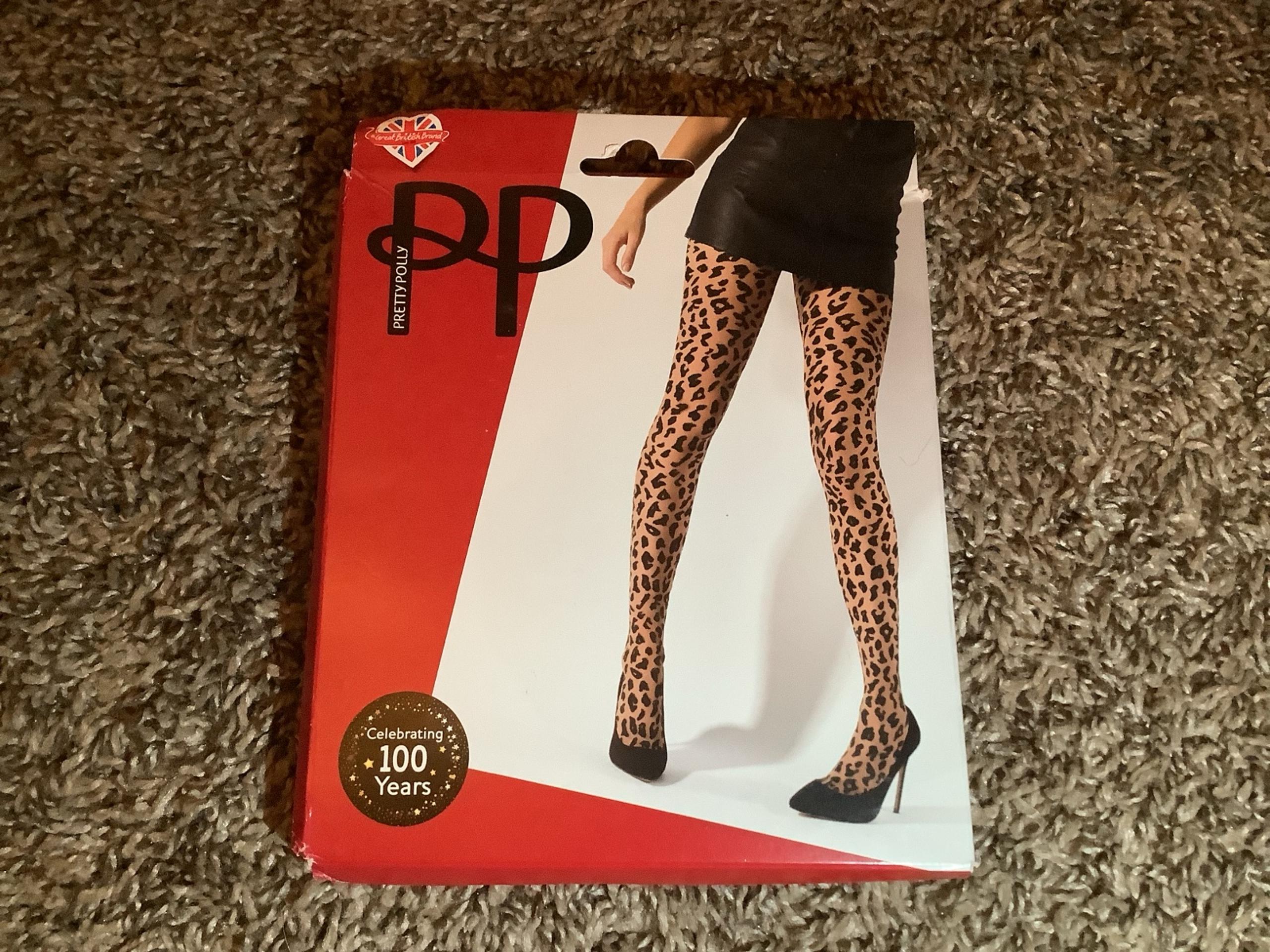 Pretty Polly animal design tights, color nude/black mix, One Size