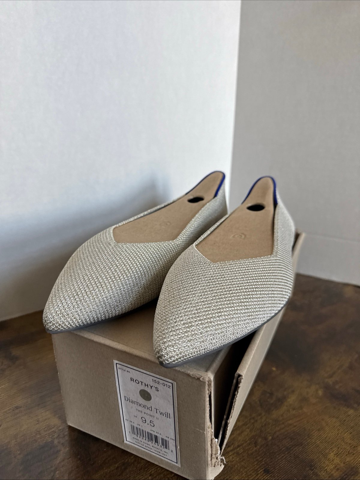 Rothy’s Women’s The Point II Flat Size 9.5 Diamond Twill MSRP 149 NEW In box
