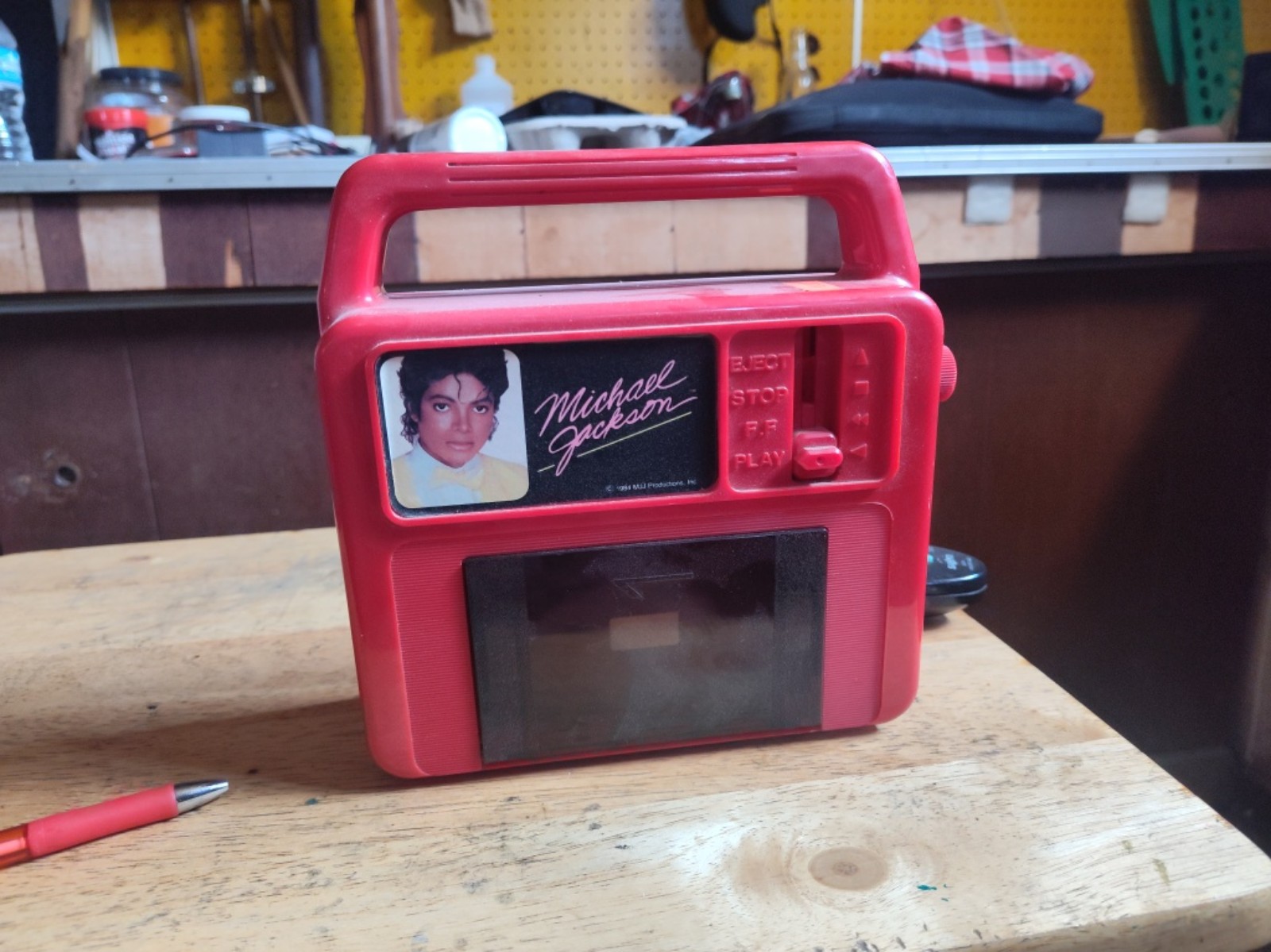 A 1984 Michael Jackson vanity fair cassette player