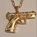 14K Gold 2 PAC Gun Necklace