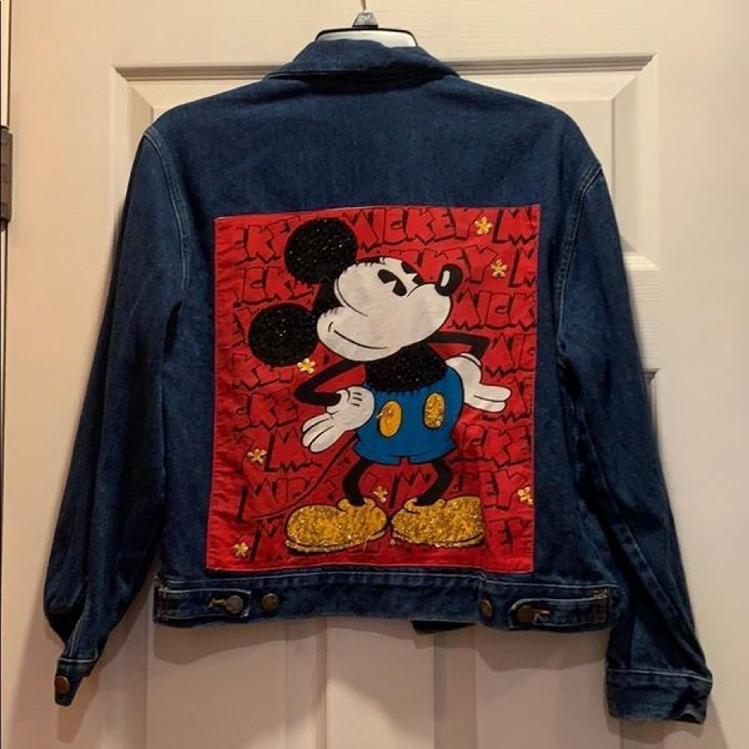 Vintage Mickey Mouse Beaded Jean Jacket