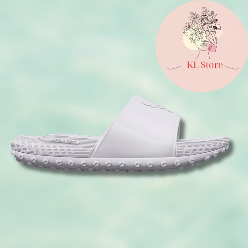 NWT UA Project Rock 3 Unisex Slides | White/Halo Gray-100 Sz: M10/W11.5 UND70