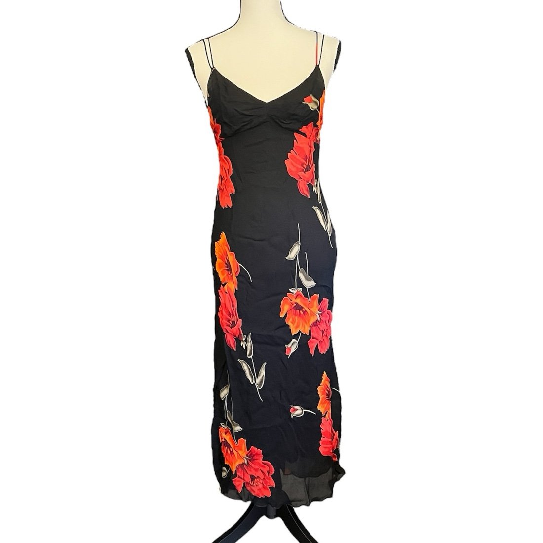 Vintage 90s Y2K Rampage Sheer Mesh Floral Slip Dress