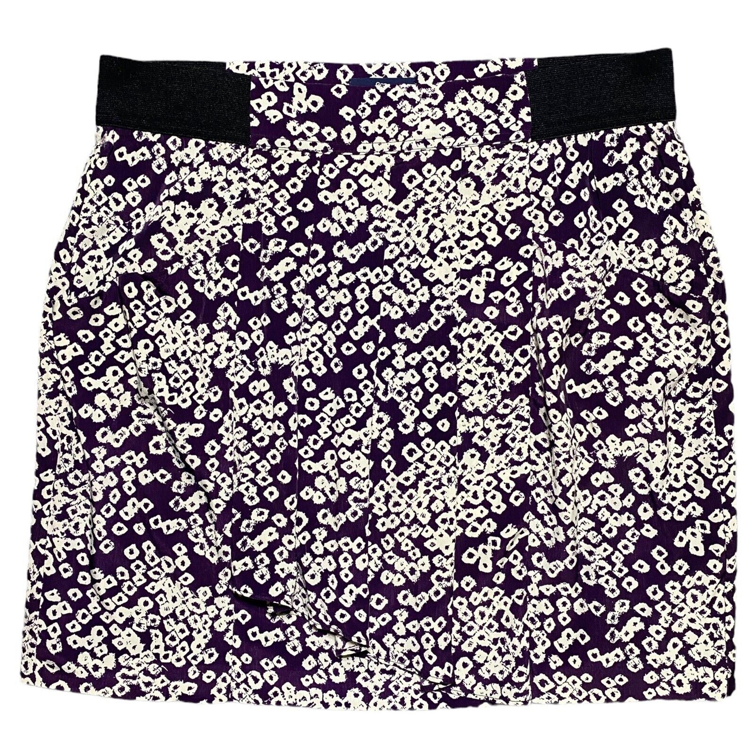 Gap Skirt Womens 8 Elastic Waist Lined Short Mini Purple A-Line Pencil Pleated