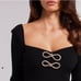 NWT Generation Love Brittani Crystal Bow Top Black Sz Small