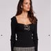 NWT Generation Love Brittani Crystal Bow Top Black Sz Small