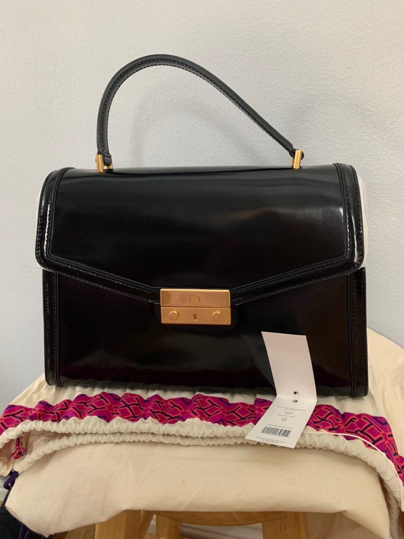 Black Tory Burch Juliette Top Handle Sat