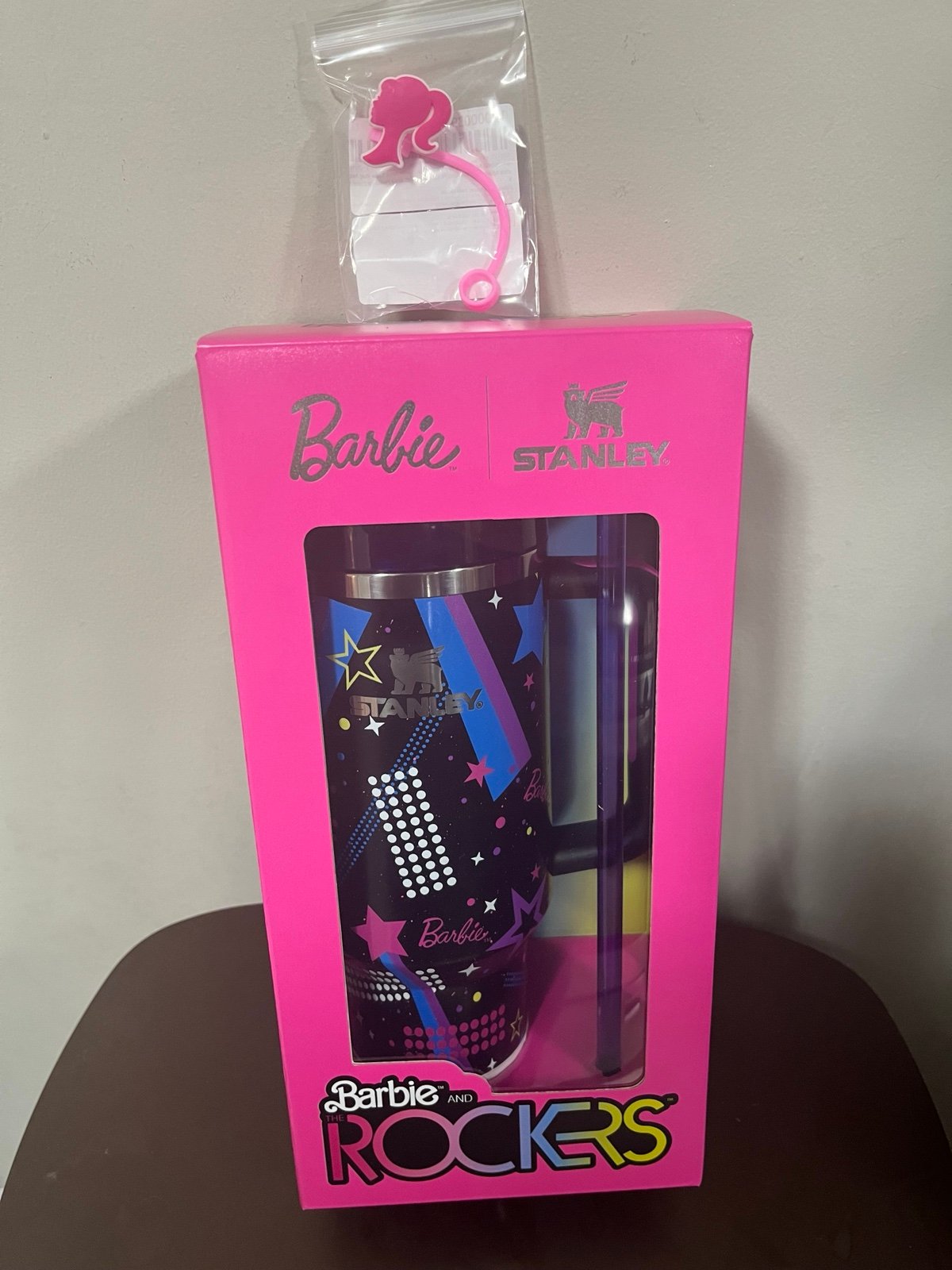 stanleyxbarbie rockers 40oz tumbler and straw topper