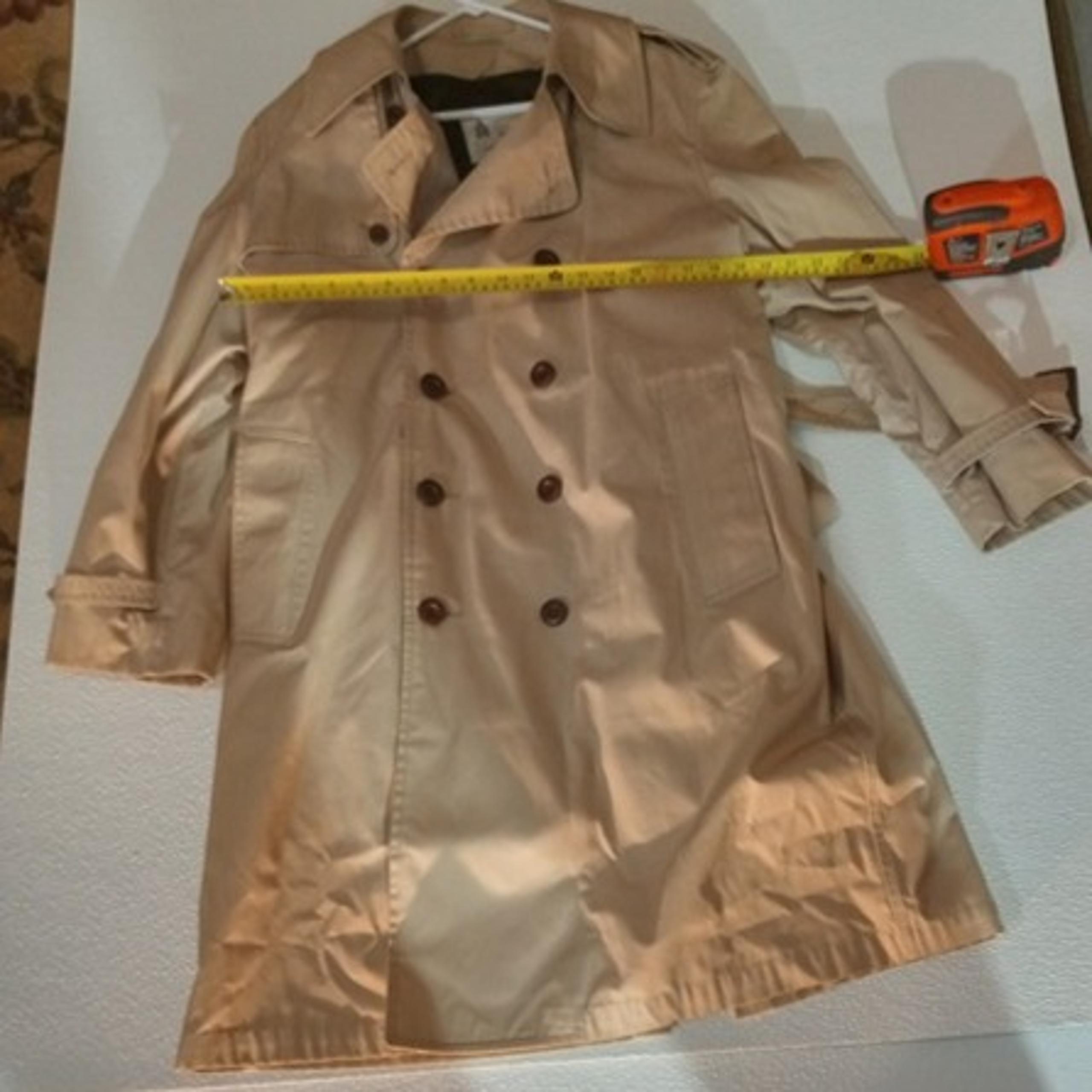 Vintage Men's London Fog Zip Out Liner Lined Trench Rain Coat, Beige, Size L
