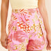 NWOT FARM Rio Womens Pink/Lobster Cotton Shorts Size L High Rise