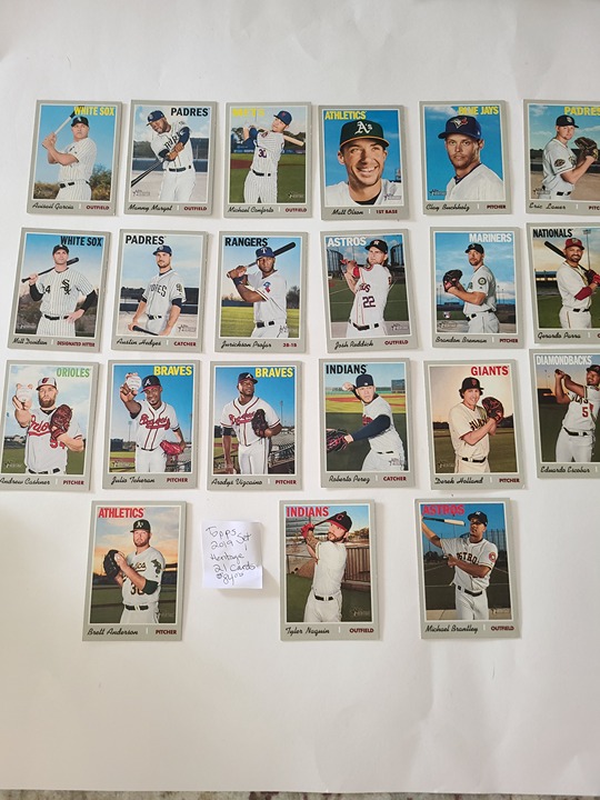 2019 Topps Heritage Baseball Cards -- 21 Cards--Set 1