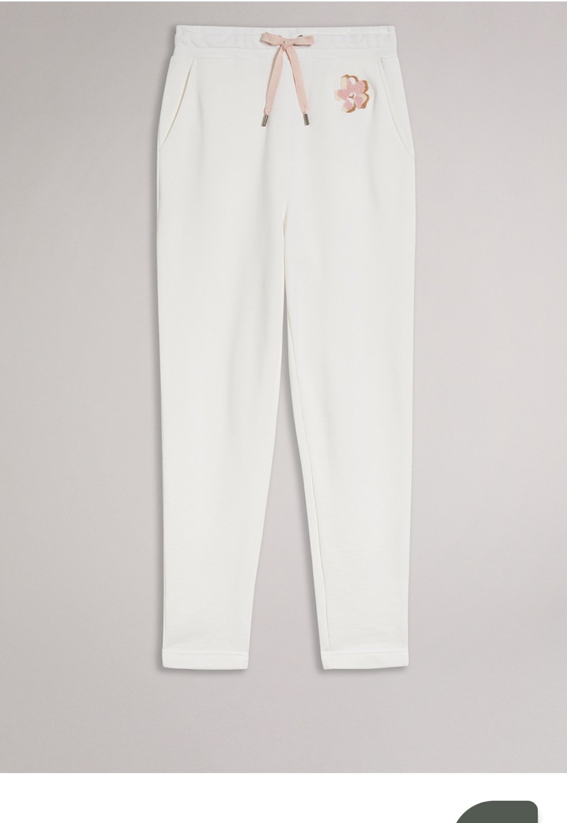 Ted Baker Women's Sports Bottoms L Cream Polyamide with Cotton Sweatpants