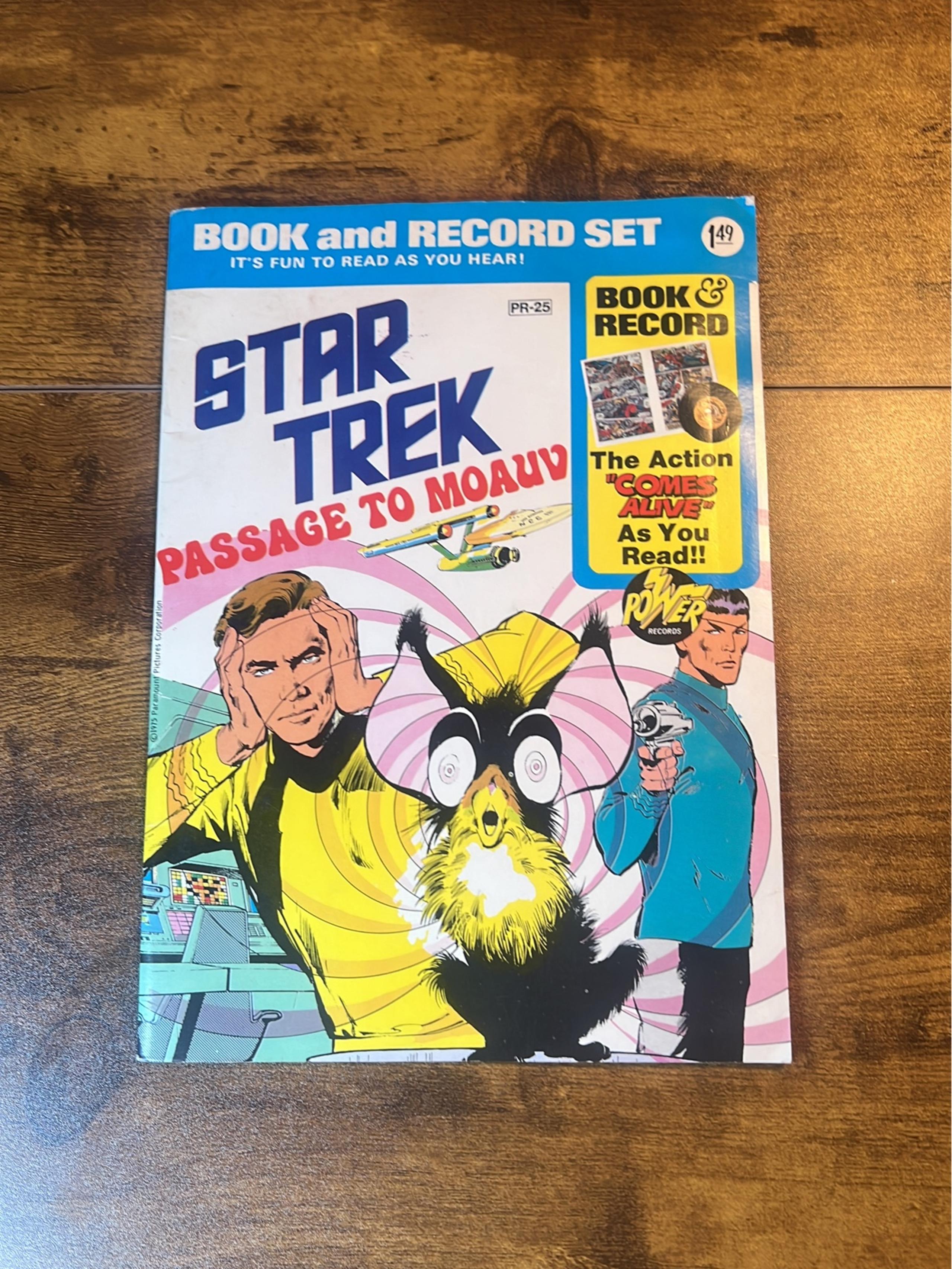 Vintage Star Trek comic book with record