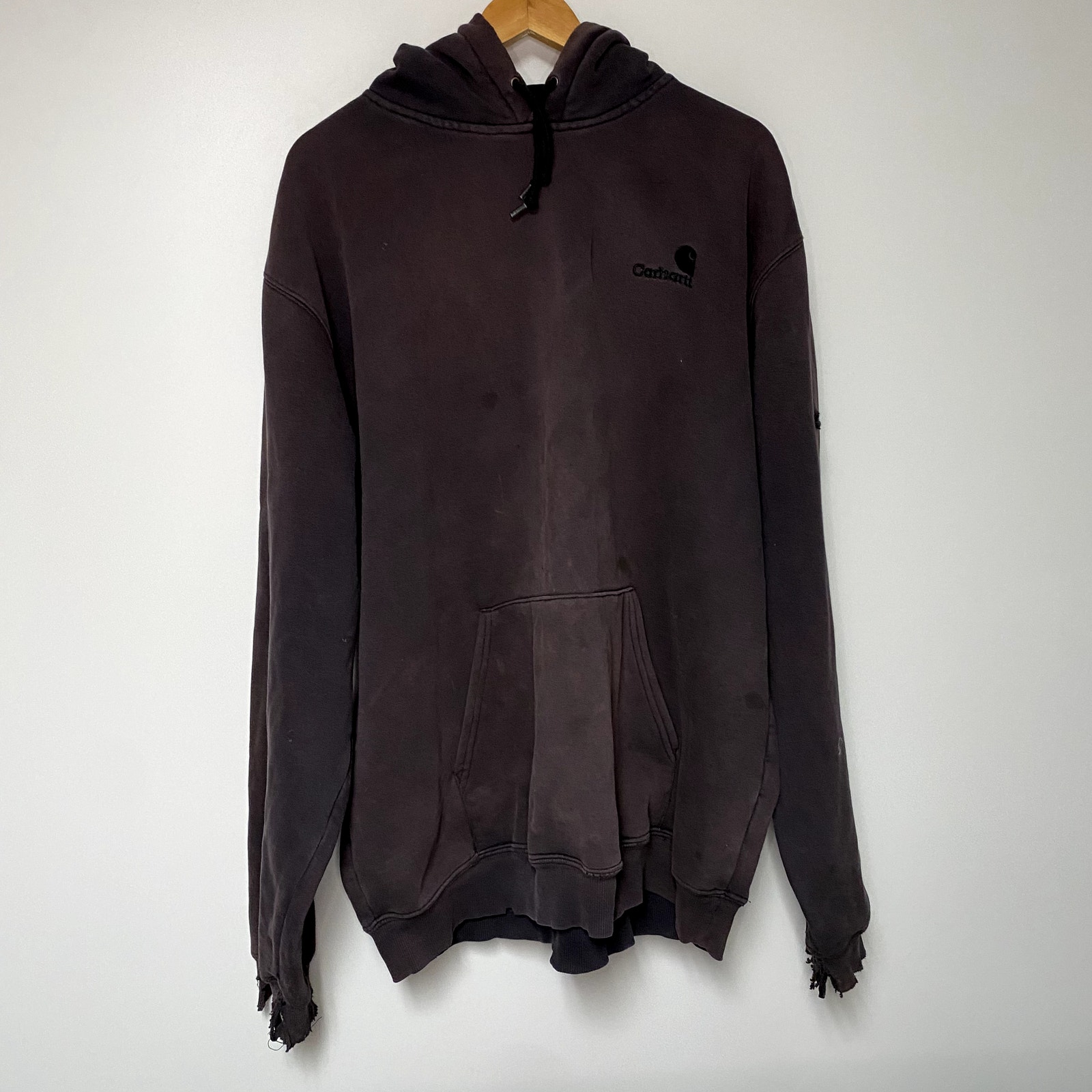 Vintage Carhartt Hoodie 90s Gray Blank Sweatshirt Vtg