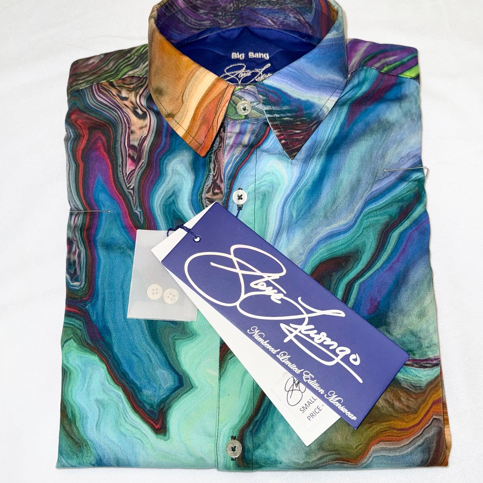 Steve Luongo Designs Men's Button Front Shirt BIG BANG #4 of 20 Small