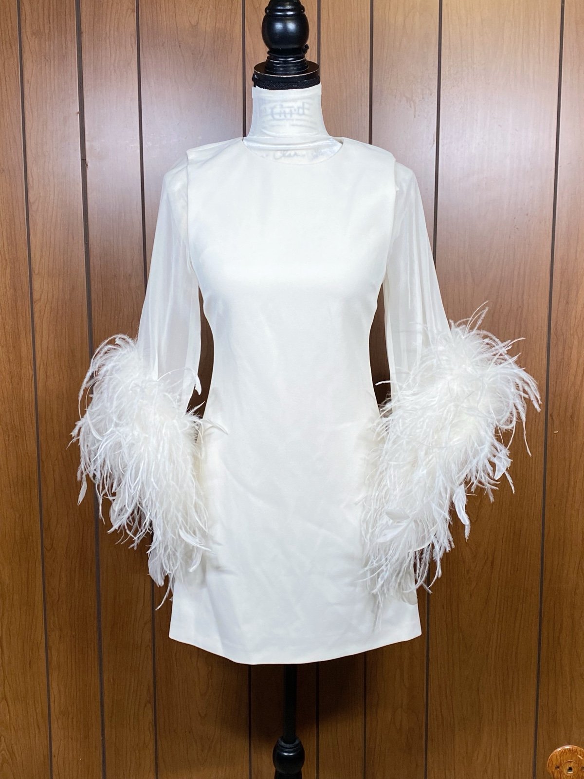 Alice + Olivia Izola Feather-Trim Minidress size 2