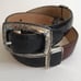 Vintage Brighton Two Tone Black Brown Leather Croc Embossed Belt Women Small