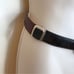 Vintage Brighton Two Tone Black Brown Leather Croc Embossed Belt Women Small