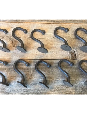 10 Rustic U-Shape Coat Hooks, Entryway, Hall Tree, Hat Hooks