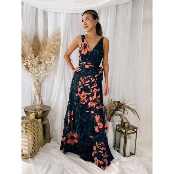 Hutch Bax Maxi Dress in Navy Floral Size S