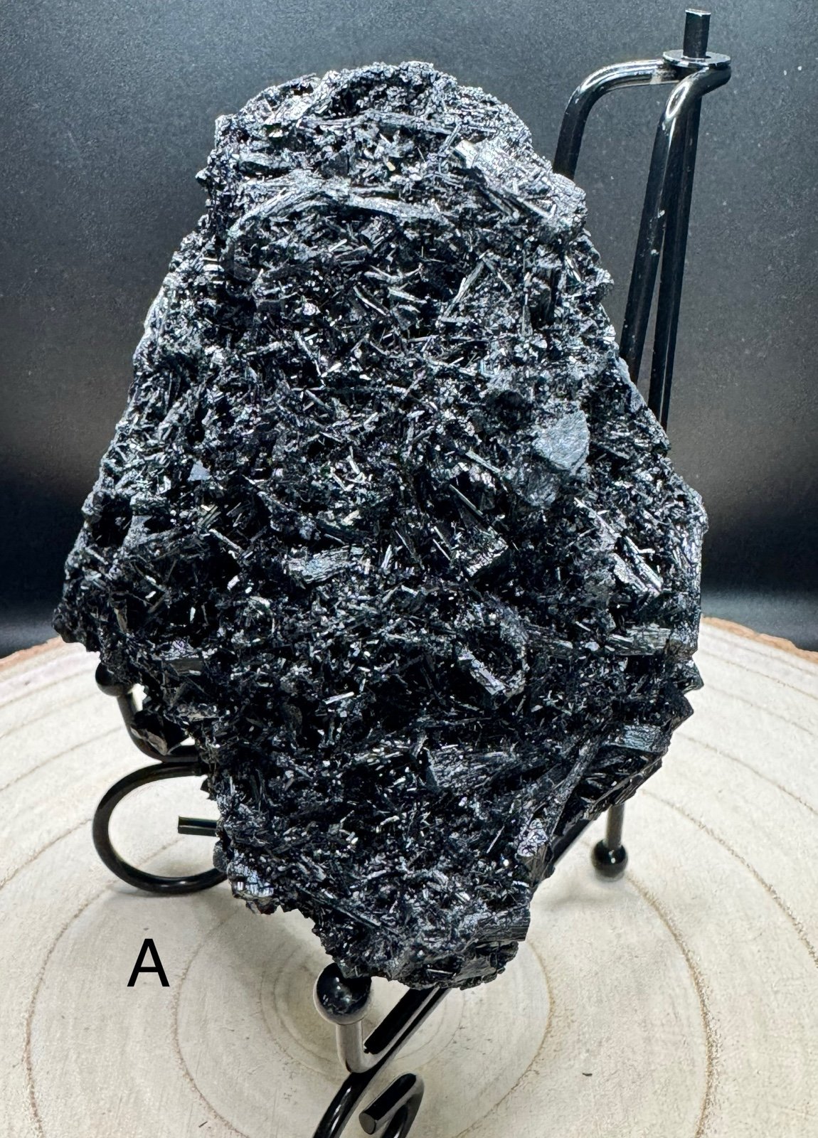1lb 15oz Black Druzy Tourmaline Cluster Specimen
