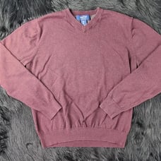 Men’s The Savile Row Company London V Neck Pullover Cotton Sweater - Maroon