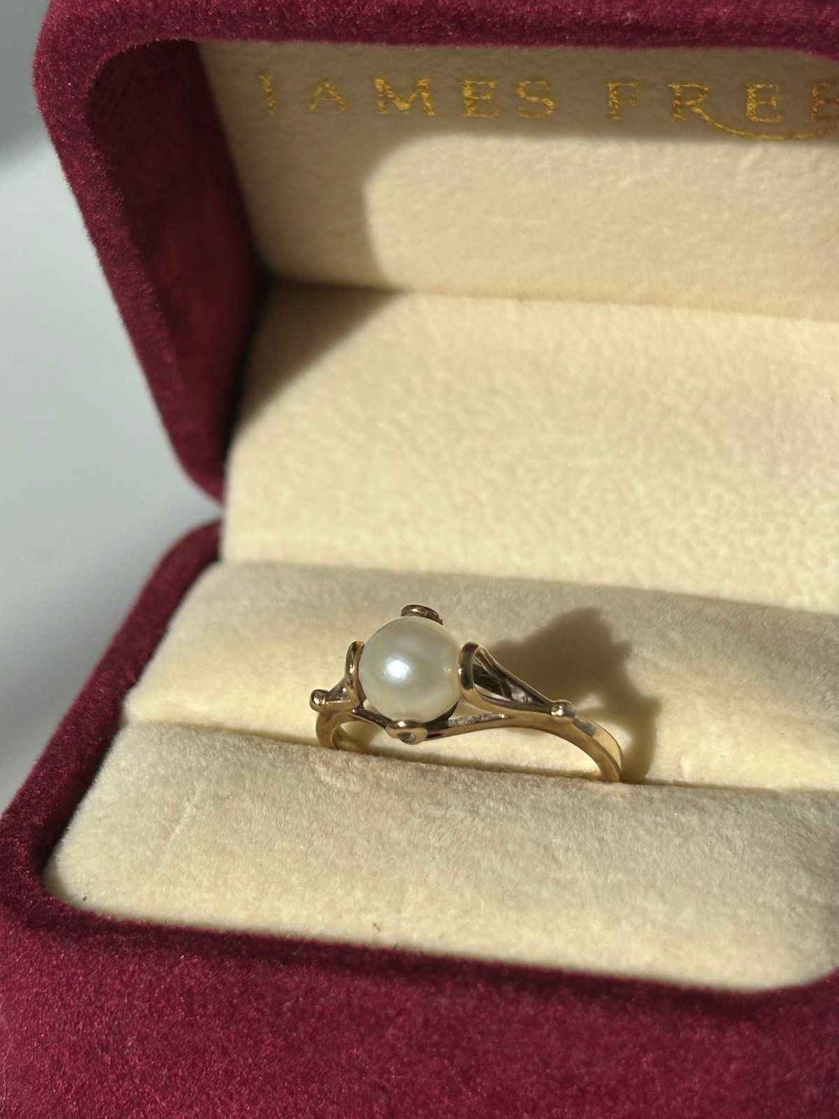 Vintage large 10k gold pearl ring with swirls gorgeous single pearl dainty