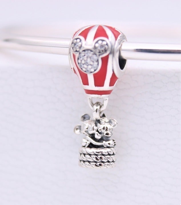 New PANDORA Disney Mickey Mouse Red Hot Air Balloon Bracelet Charm