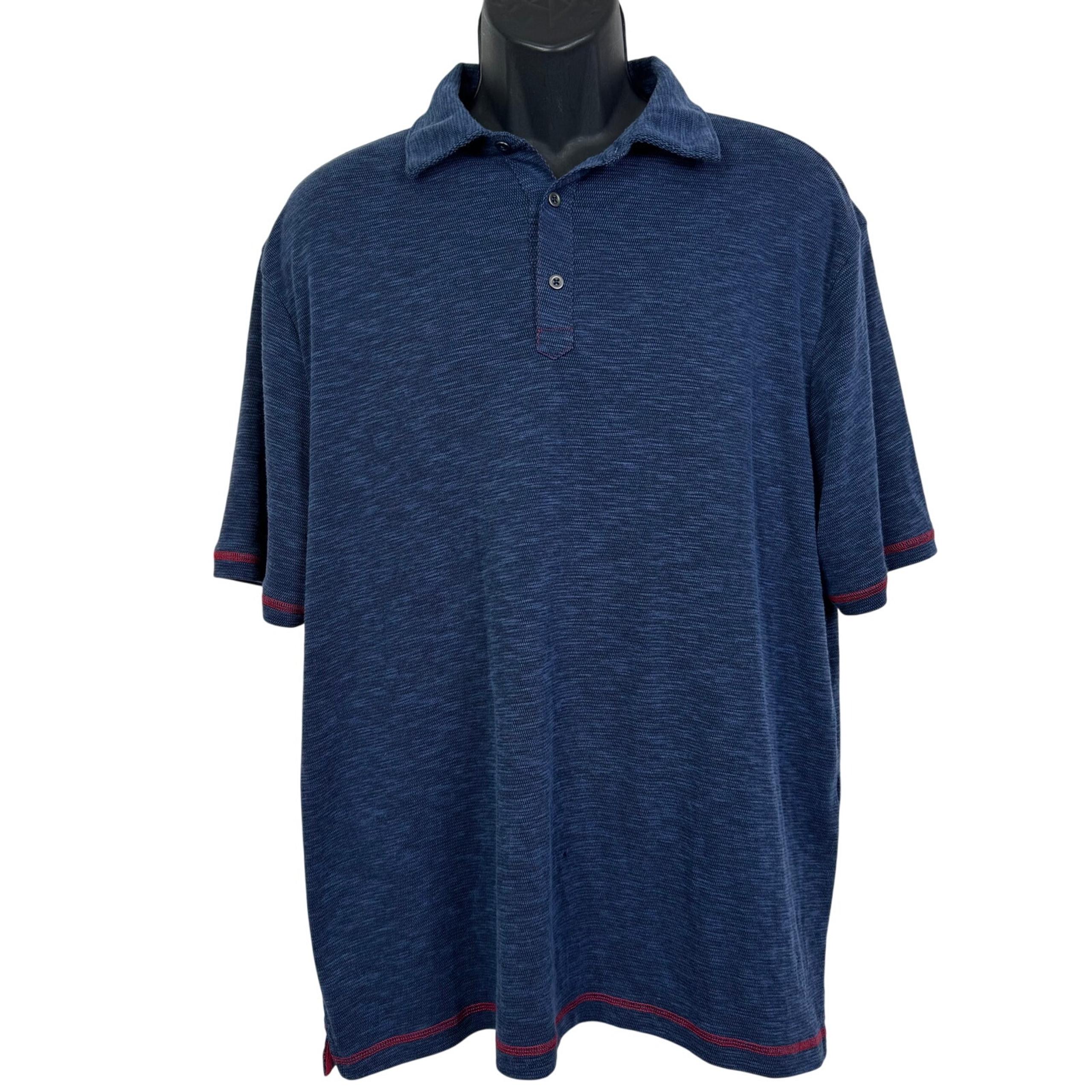 NAT NAST Luxury Originals Polo Shirt Superior Blue Woven Red Stritch Size XL