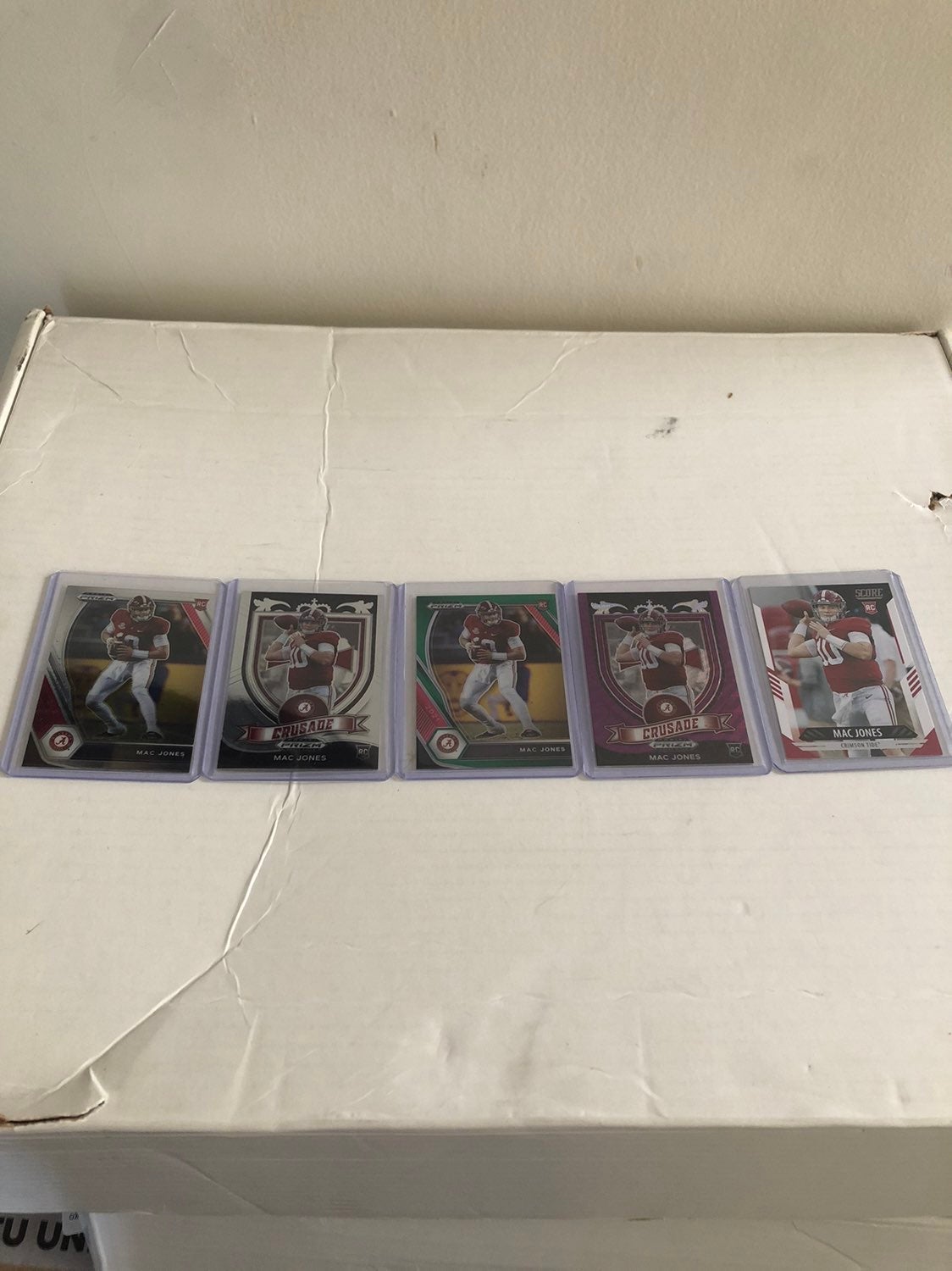 Mac Jones Prizm/Score RC card lot (5)