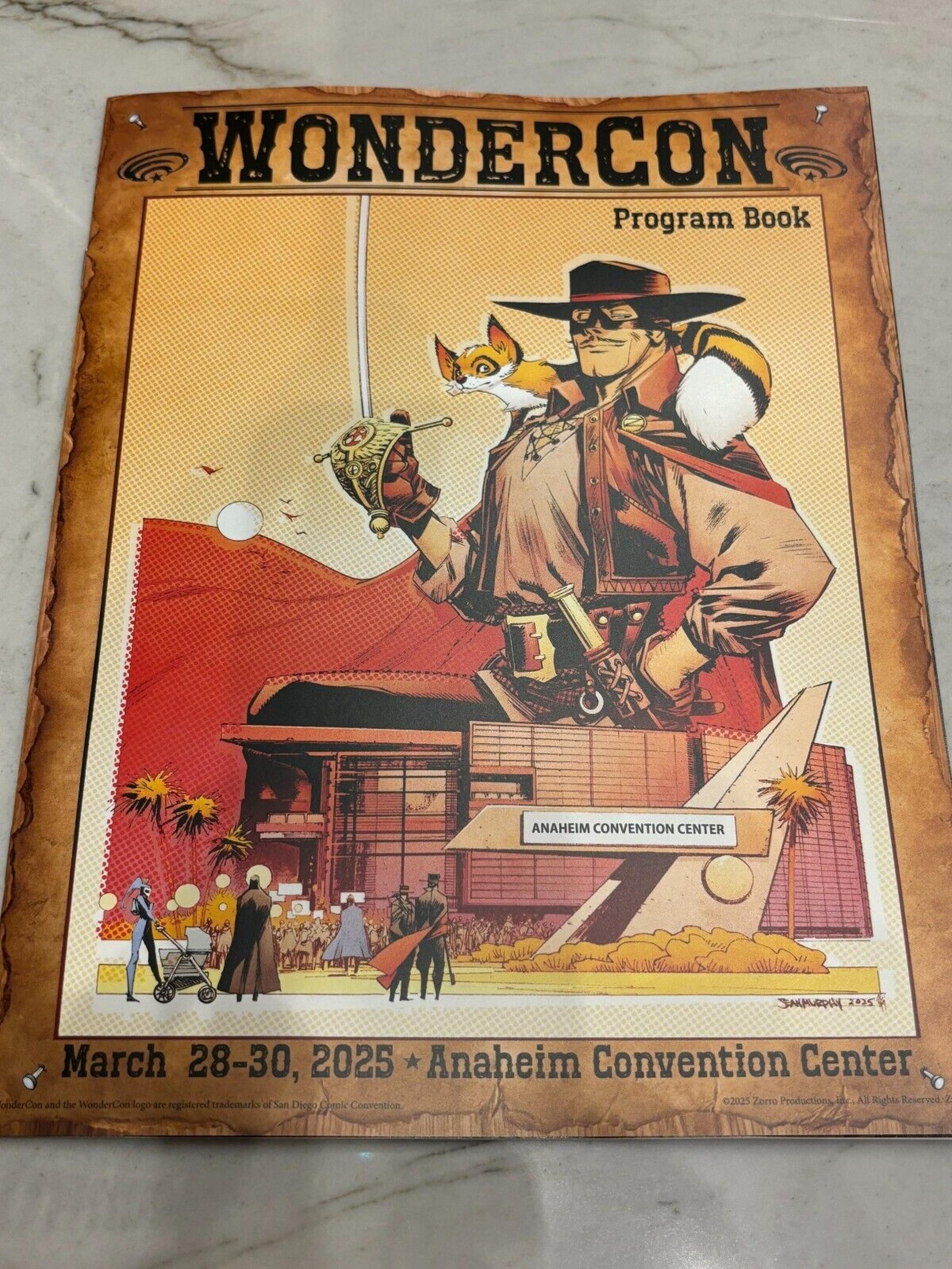 2025 Wondercon Comic Convention Program - Zorro Cover