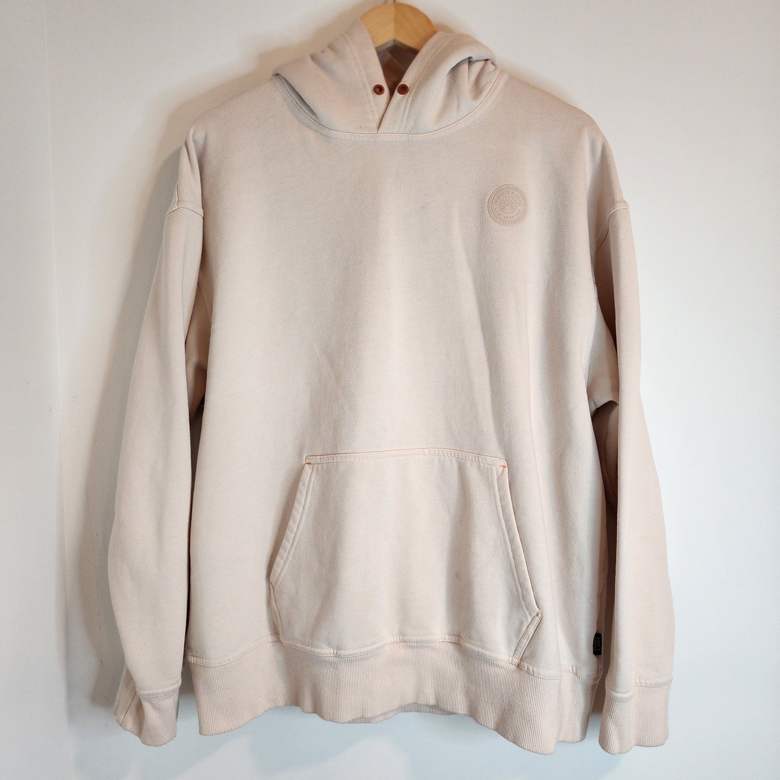 Scotch & Soda Mens XXL Light Pink Long Sleeve Hoodie Cotton Blend Stringless