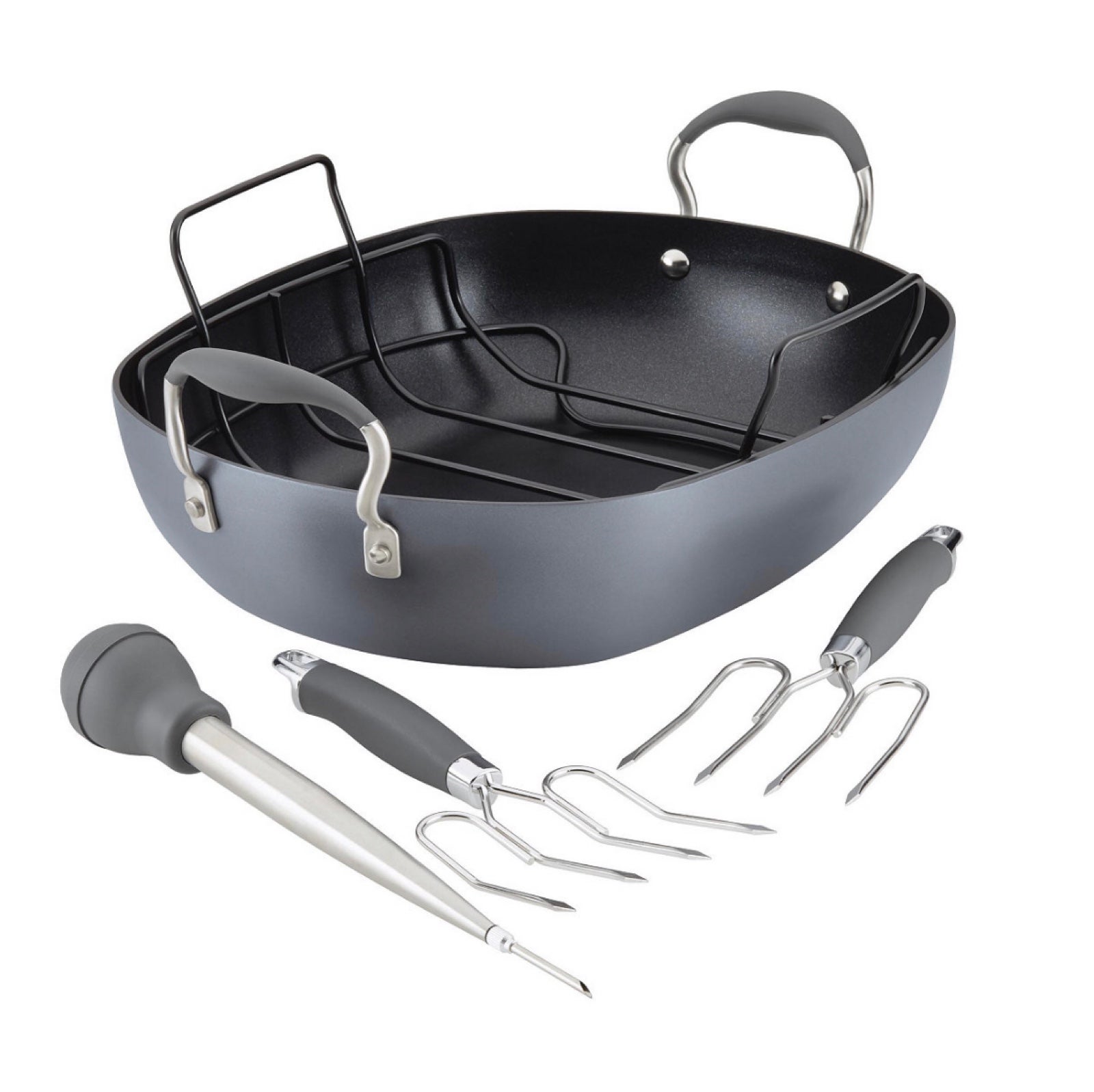 Anolon 16x13 Oval Roaster Set