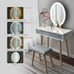 Vanity Table Set with 3 Modes Adjustable Brightness Mirror and Cushioned Stool