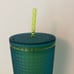 NWOT Starbucks Green Yellow Grid Reusable Venti Cup