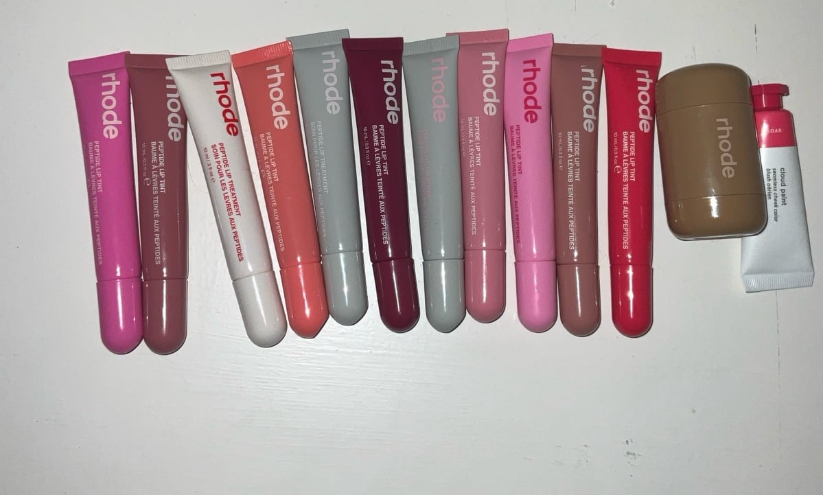 Official Rhode Peptides Lot of 11 with Rhode Sprinkle Blush & Glossier SoarBlush