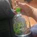 MALLARD DUCK Vtg WHISKEY DECANTER GREEN GLASS