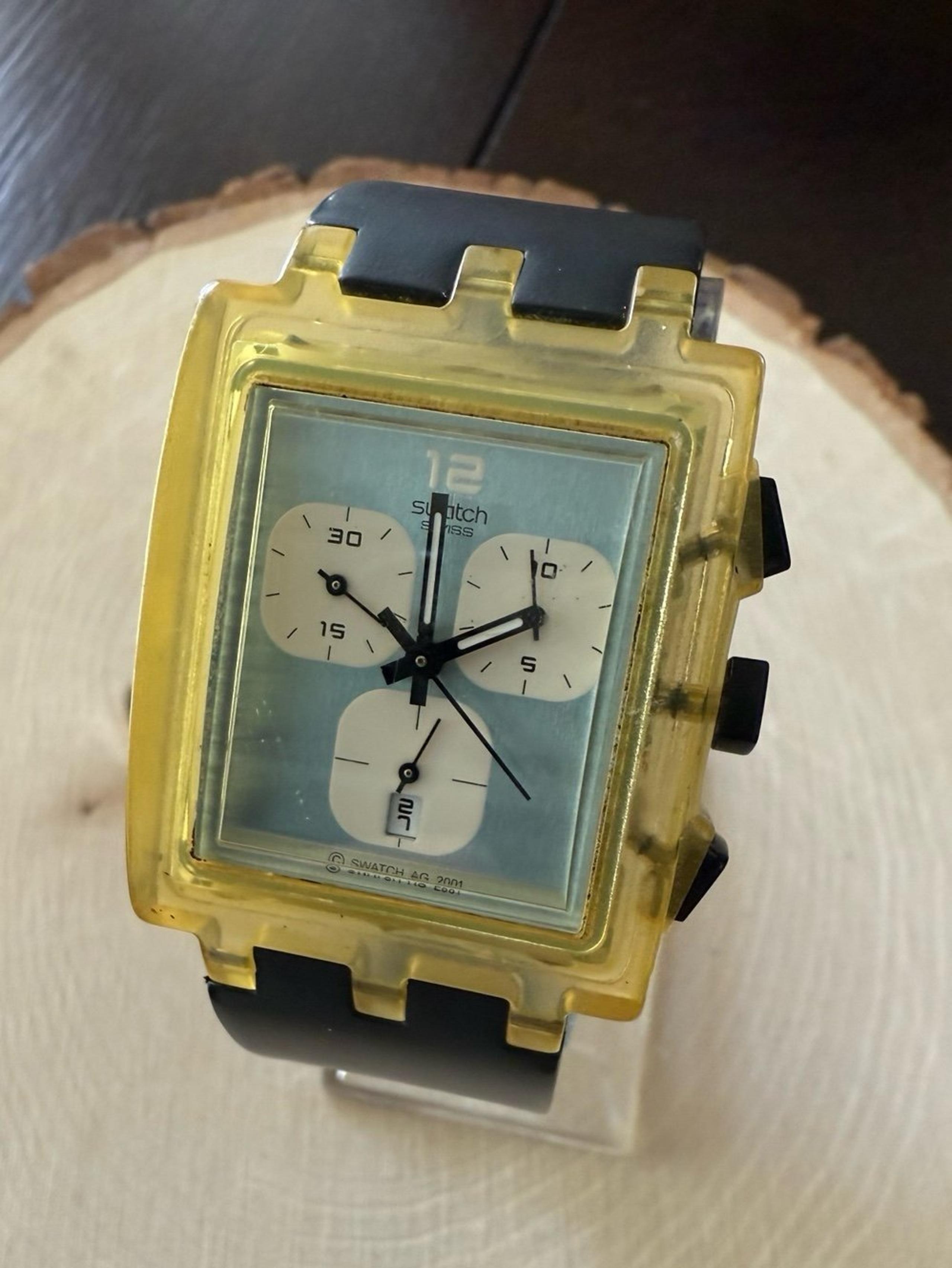 Vintage Square Chronograph Swatch Men’s Watch