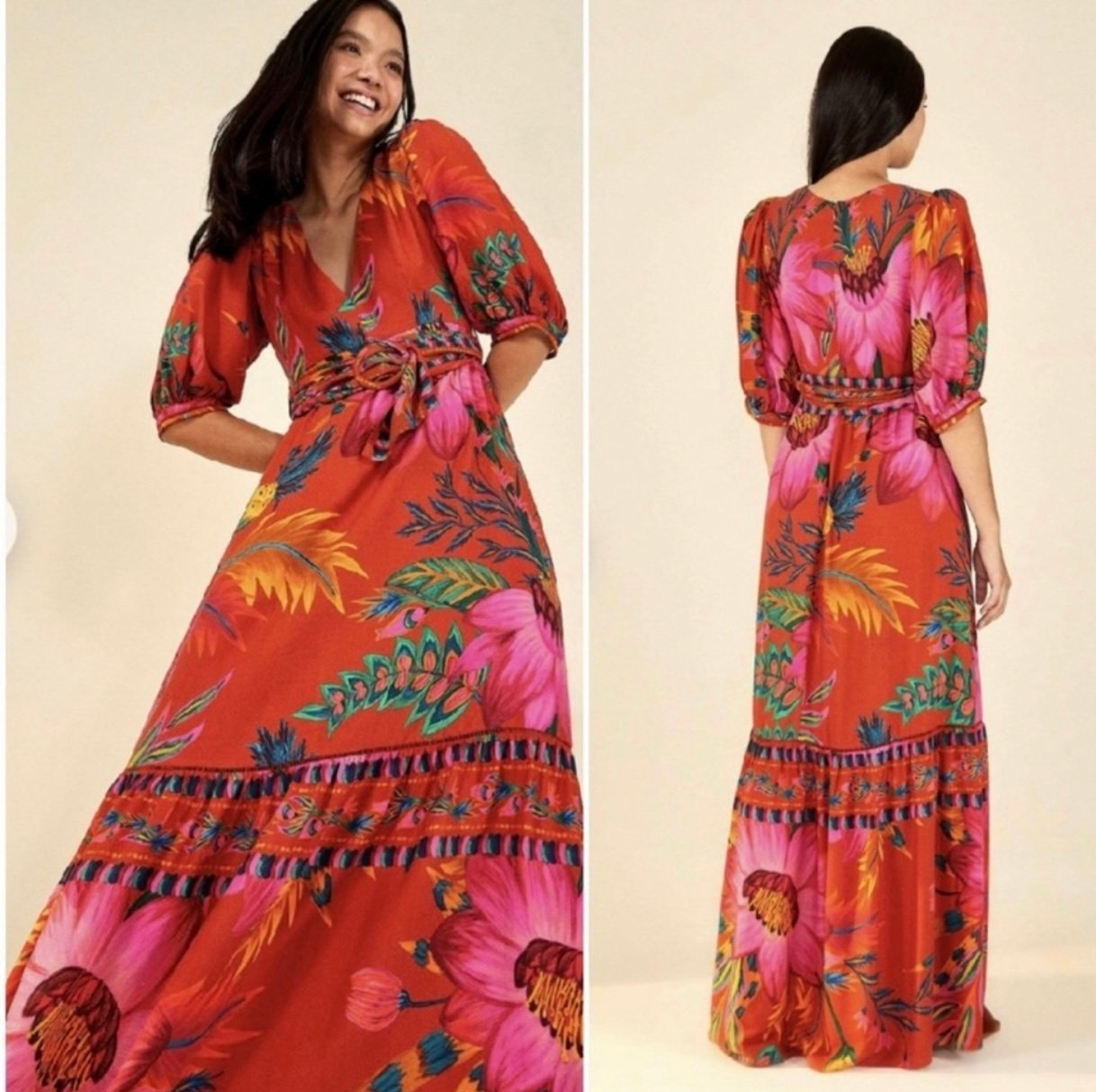 NWT farm rio floral maxi dress ( belt is not included)