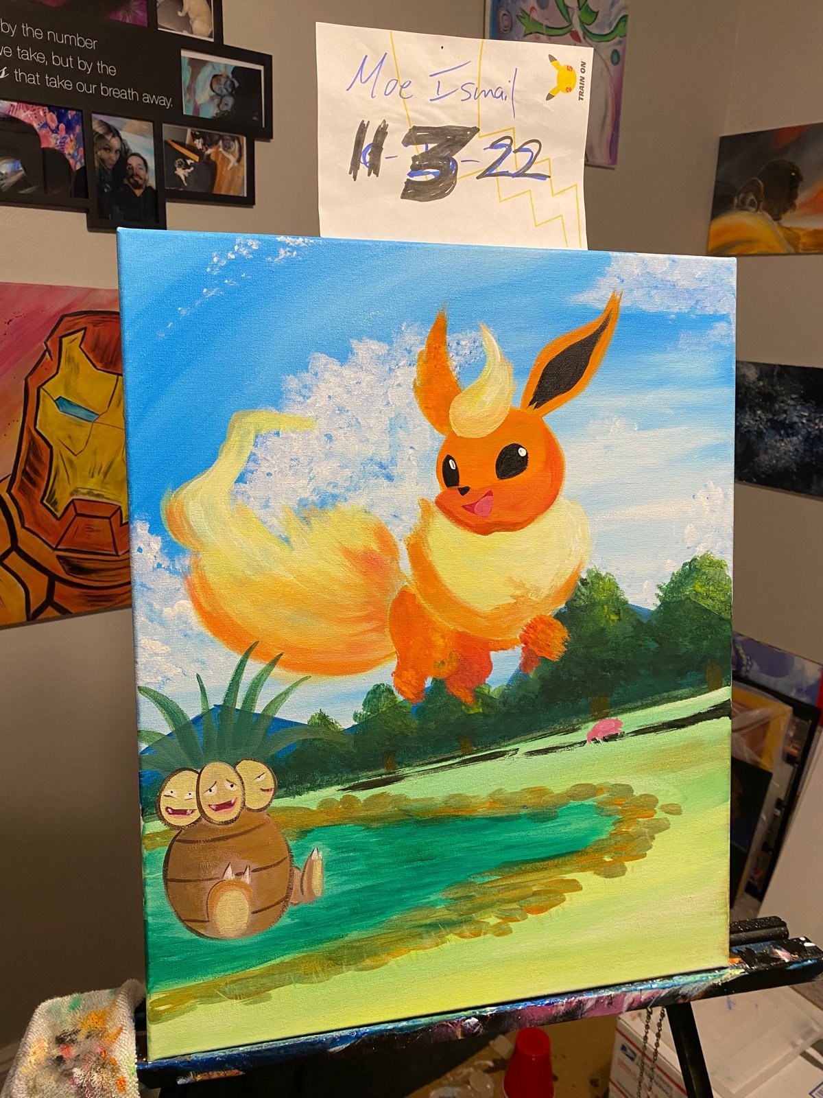 Pokemon Flareon Vmax card Painting