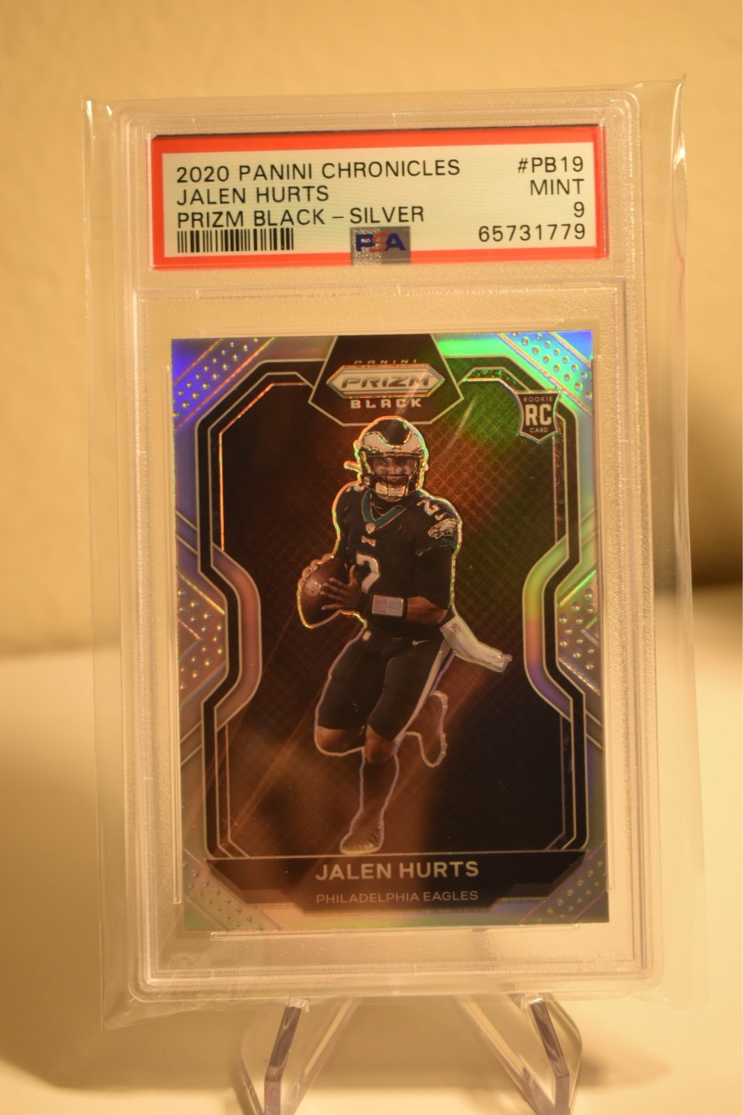 Jalen Hurts 2020 Prizm Black Silver PSA 9